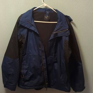 Like New Men's 3 in 1 reversible Winter Spring Fall coat jacket removable hood.